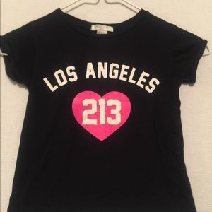 Forever 21 Girls Los Angeles 213 Black, White & Pink Shirt - 5/6